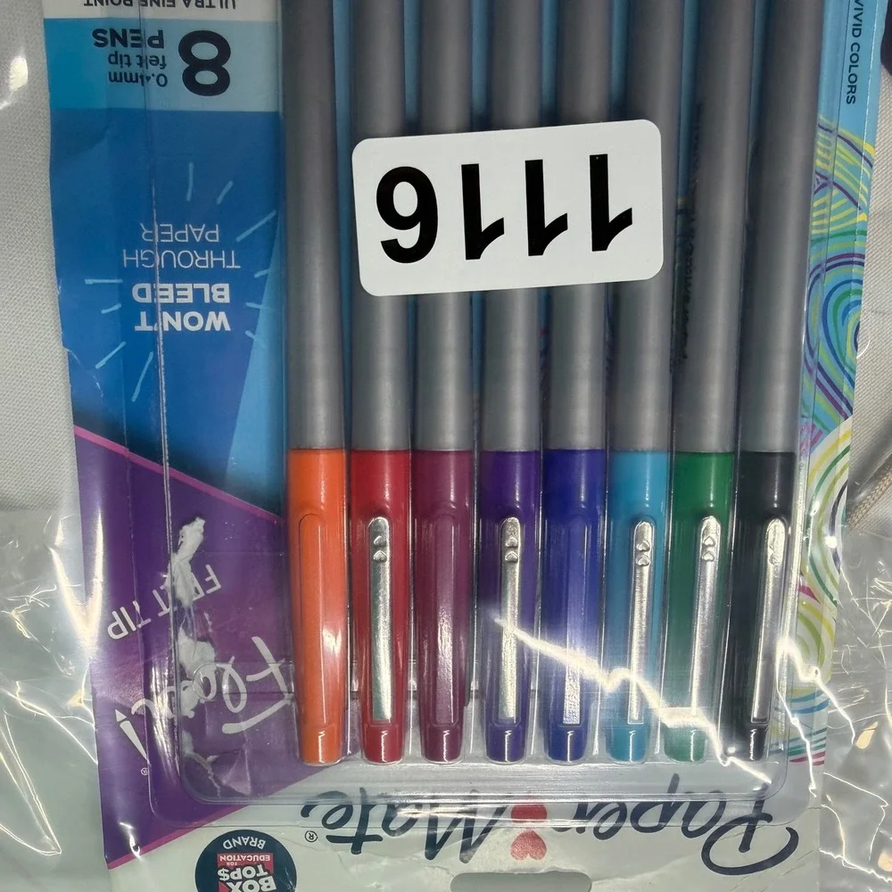 Paper Mate Flair Felt Tip Pens Ultra Fine Point 0.4mm Vivid Colors 8 Count